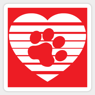 Cat Paw Heart Valentine - White Sticker